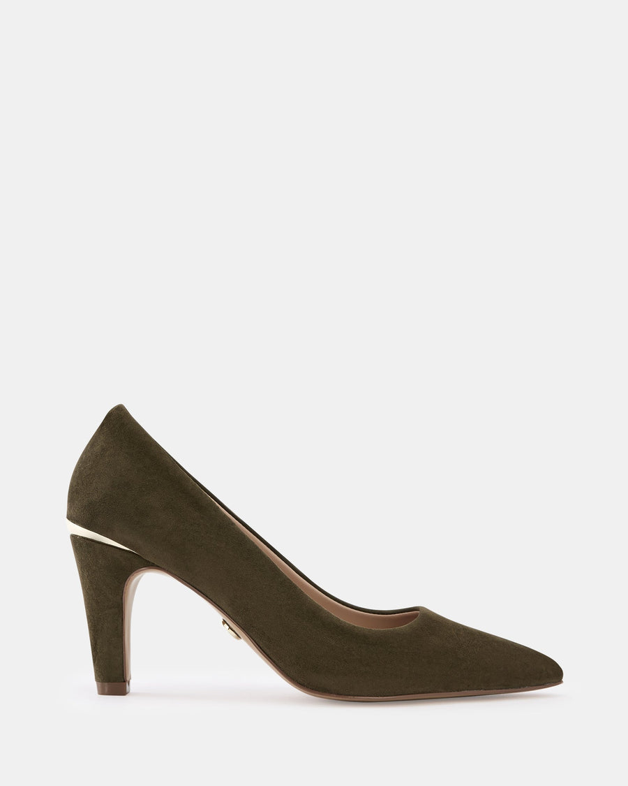 Parisa High Heels Olive Green Suede