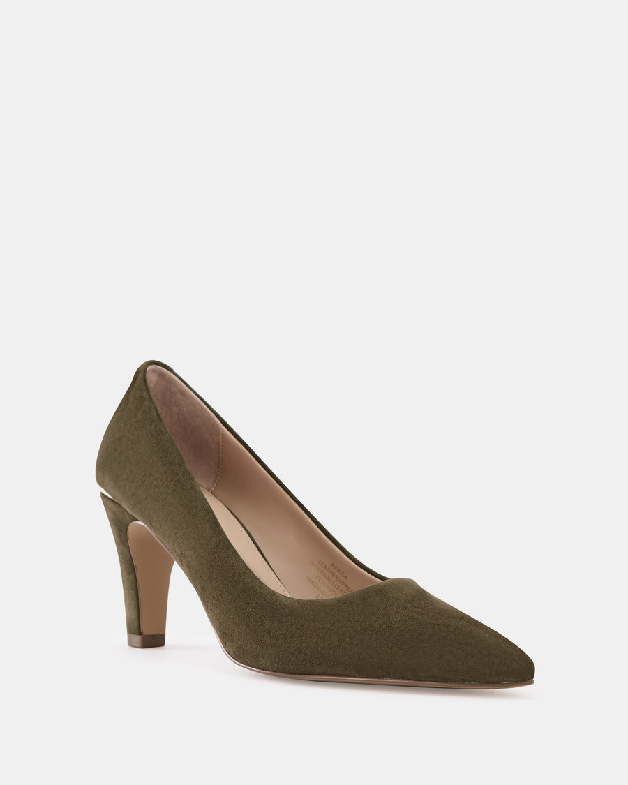 Parisa High Heels Olive Green Suede