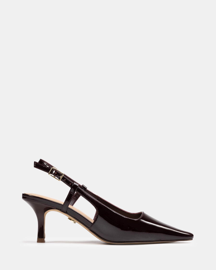 Marrie Mid Heels Raisin Patent