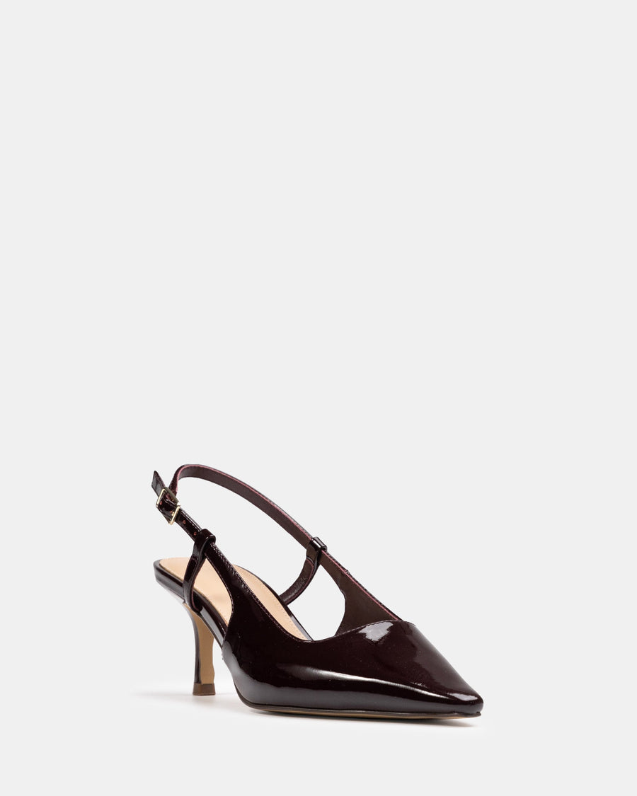 Marrie Mid Heels Raisin Patent