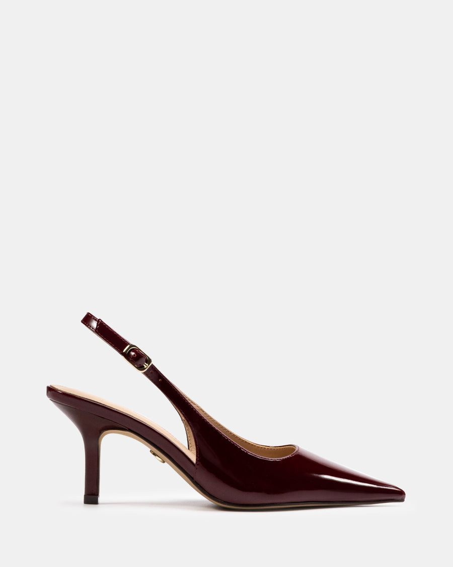 Leia Mid Heel Berry Patent