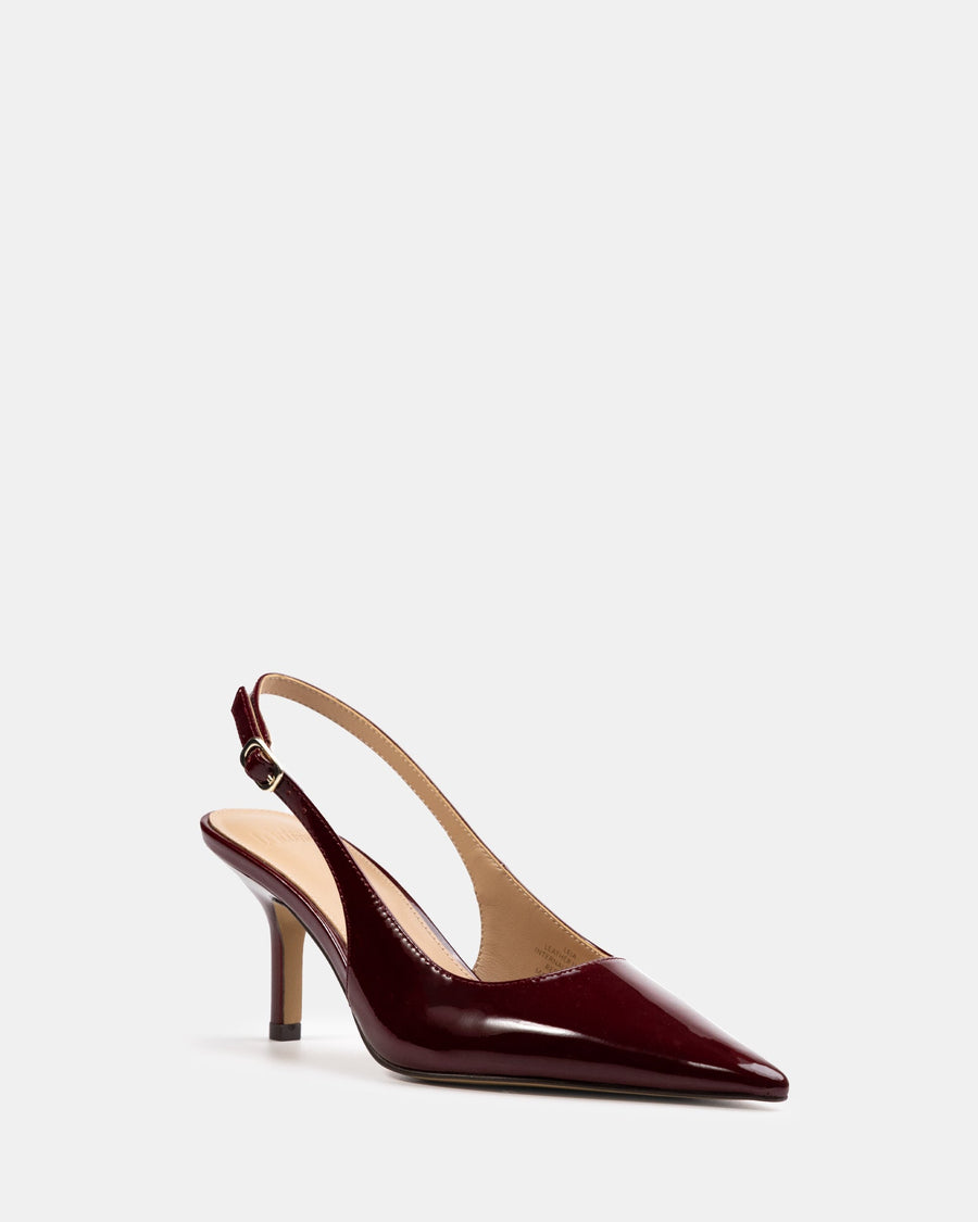 Leia Mid Heel Berry Patent