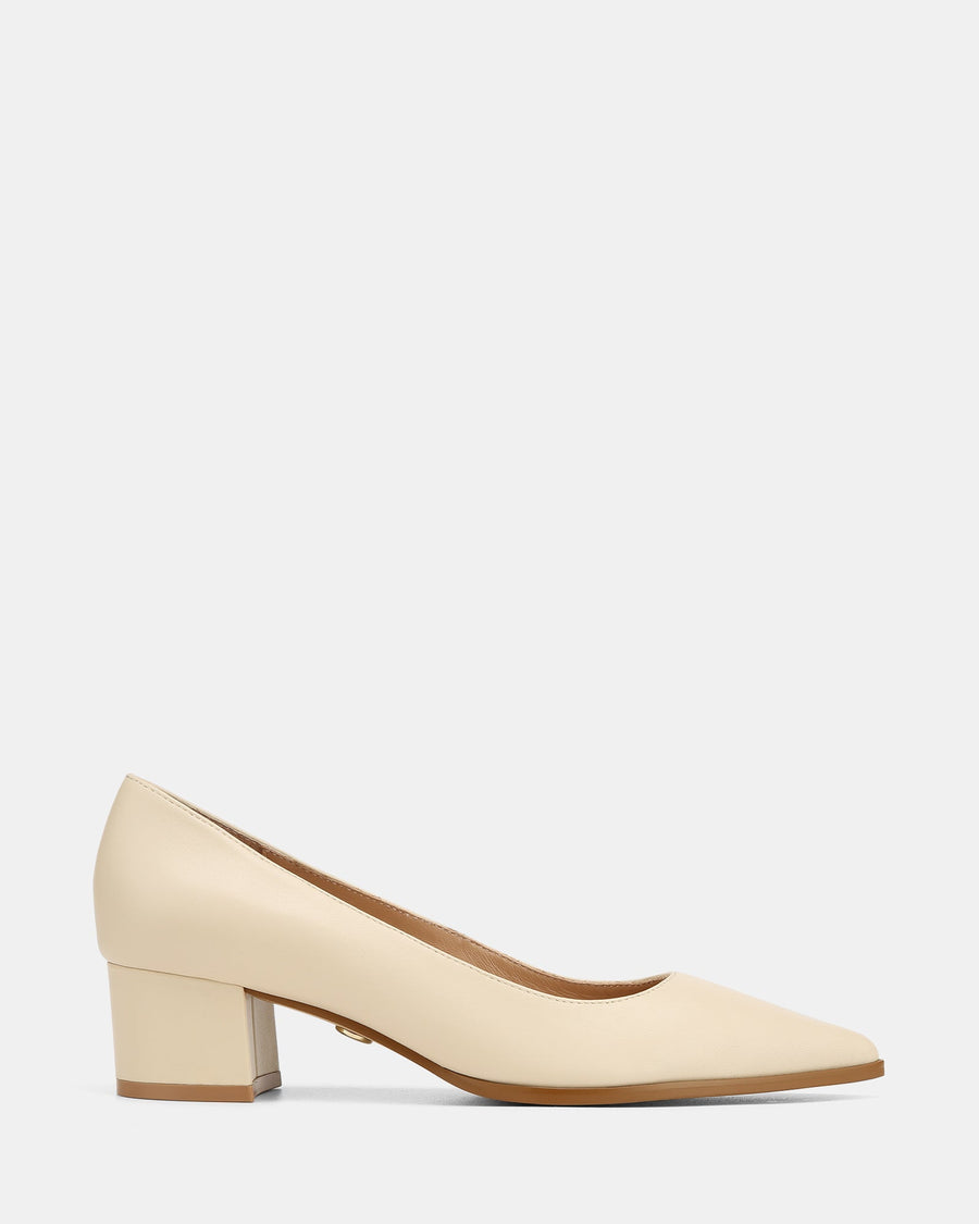 Fae Mid Heels Vintage Ivory Leather