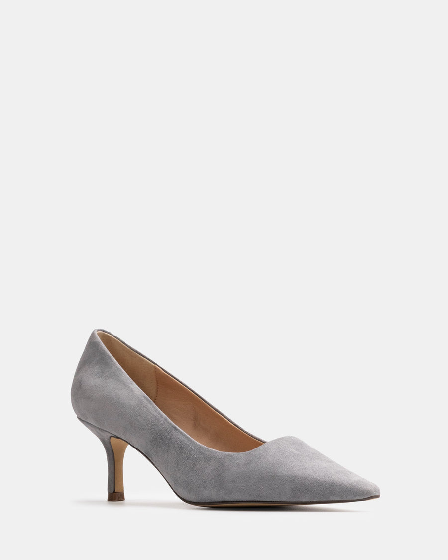 Maine Mid Heel Cement Grey Suede