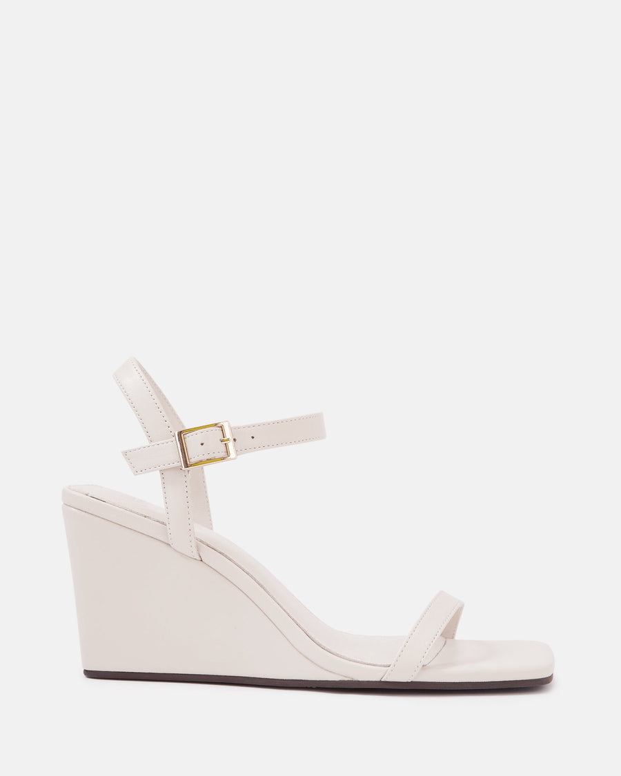 Prisca Mid Heel Vintage Ivory Leather