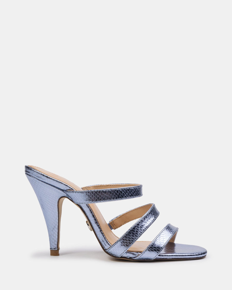 Terra Ice Blue Metallic Reptile Emboss Leather