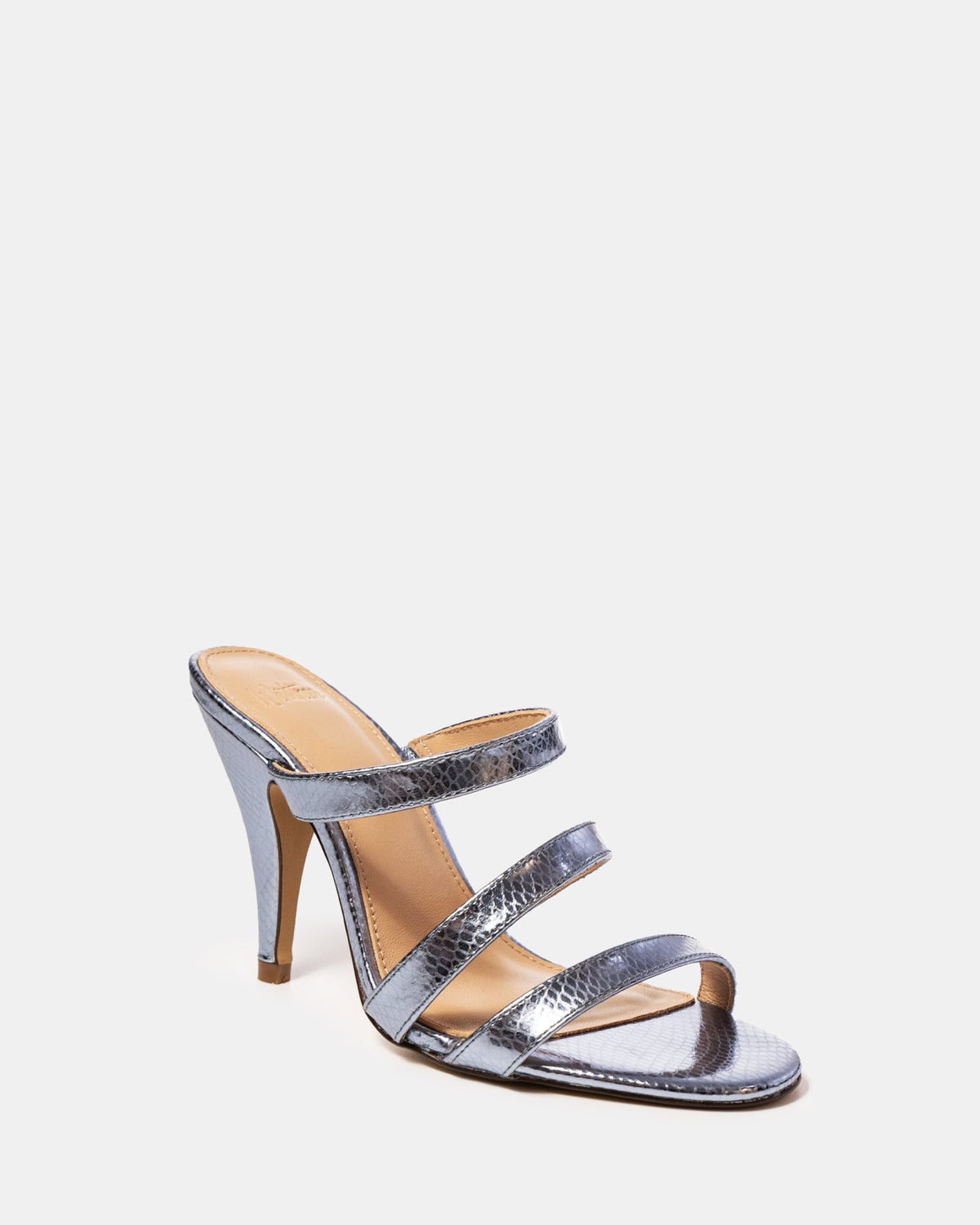 Terra Ice Blue Metallic Reptile Emboss Leather
