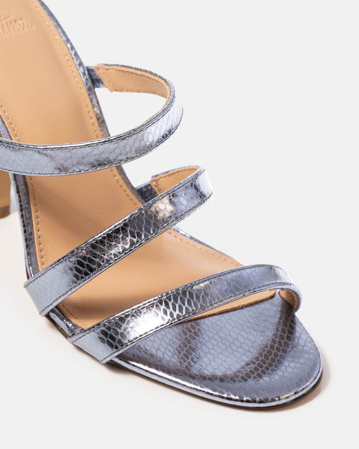 Terra Ice Blue Metallic Reptile Emboss Leather