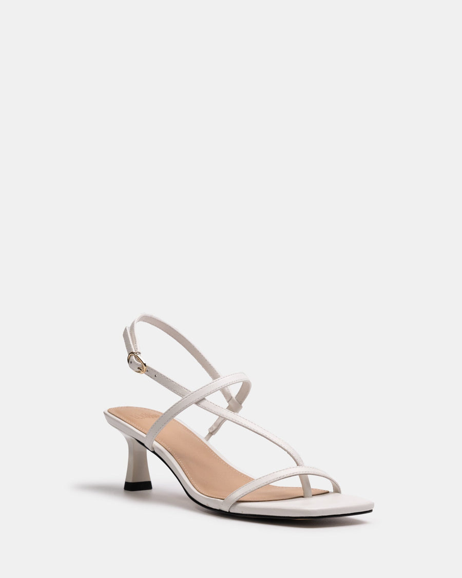 Koda Low Heel Off White Leather