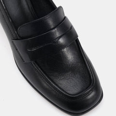 Kylie Low Heels Black Leather