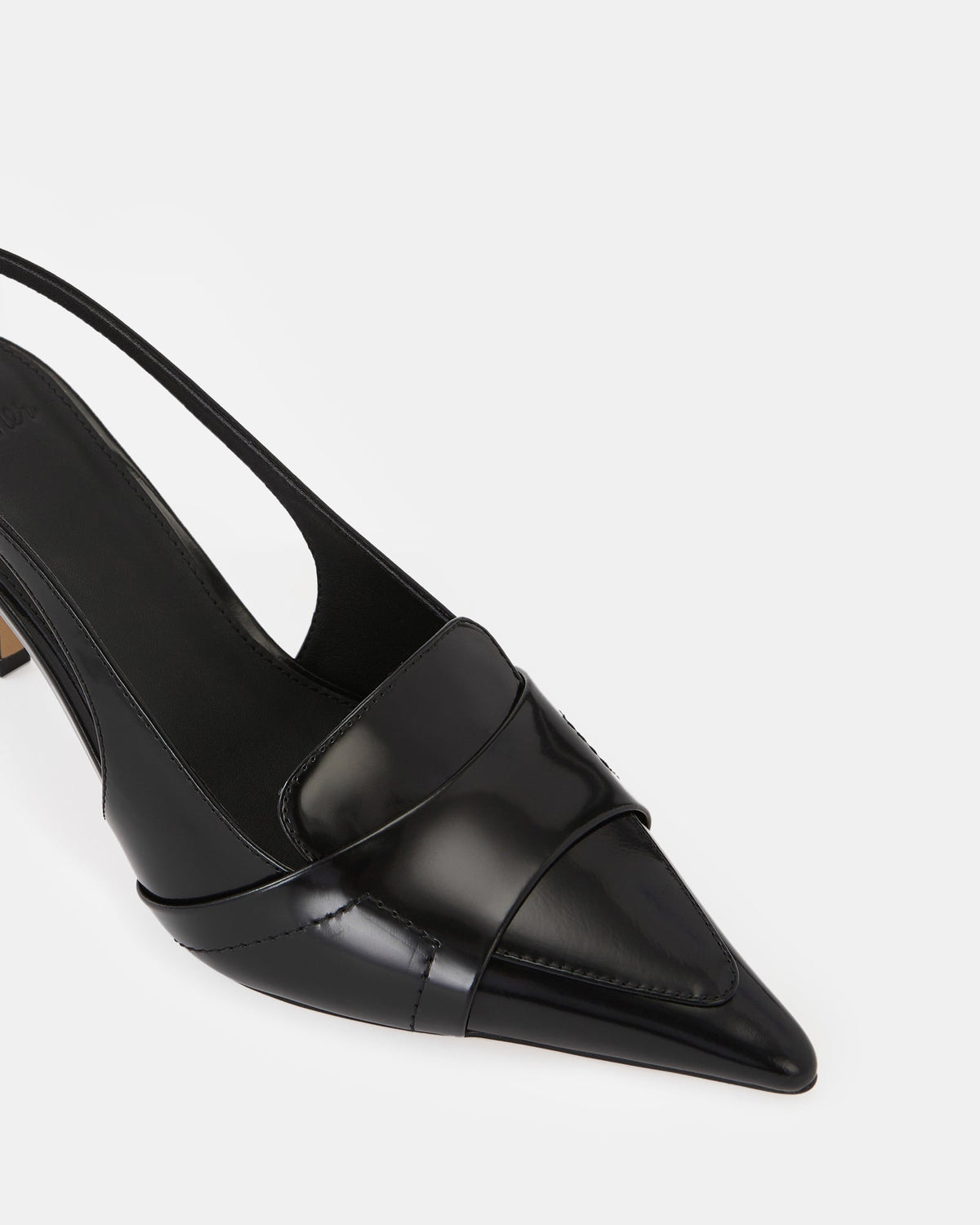 Luna Mid Heel Black Box Leather