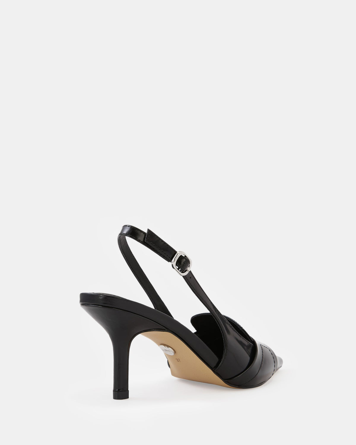 Luna Mid Heel Black Box Leather