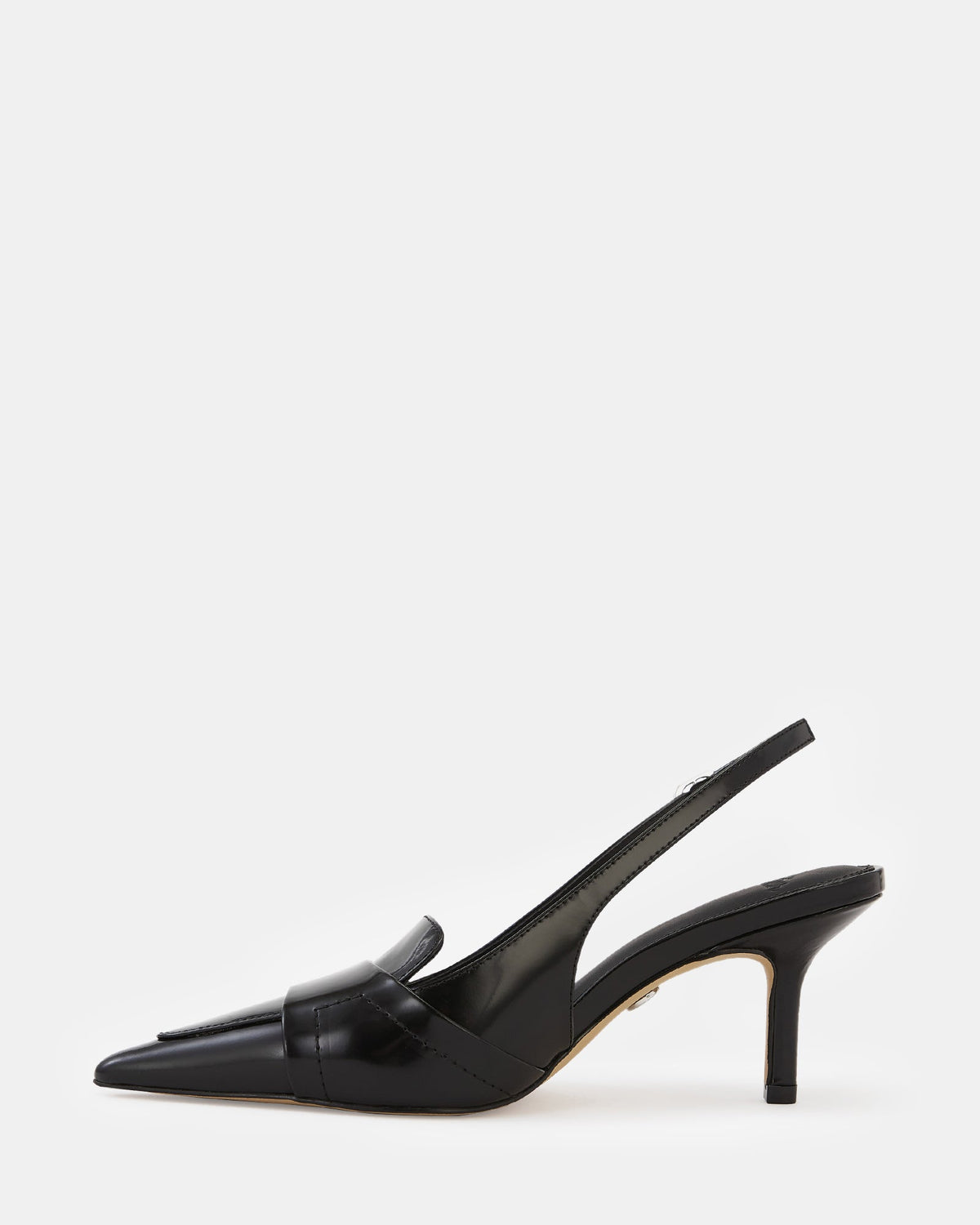 Luna Mid Heel Black Box Leather