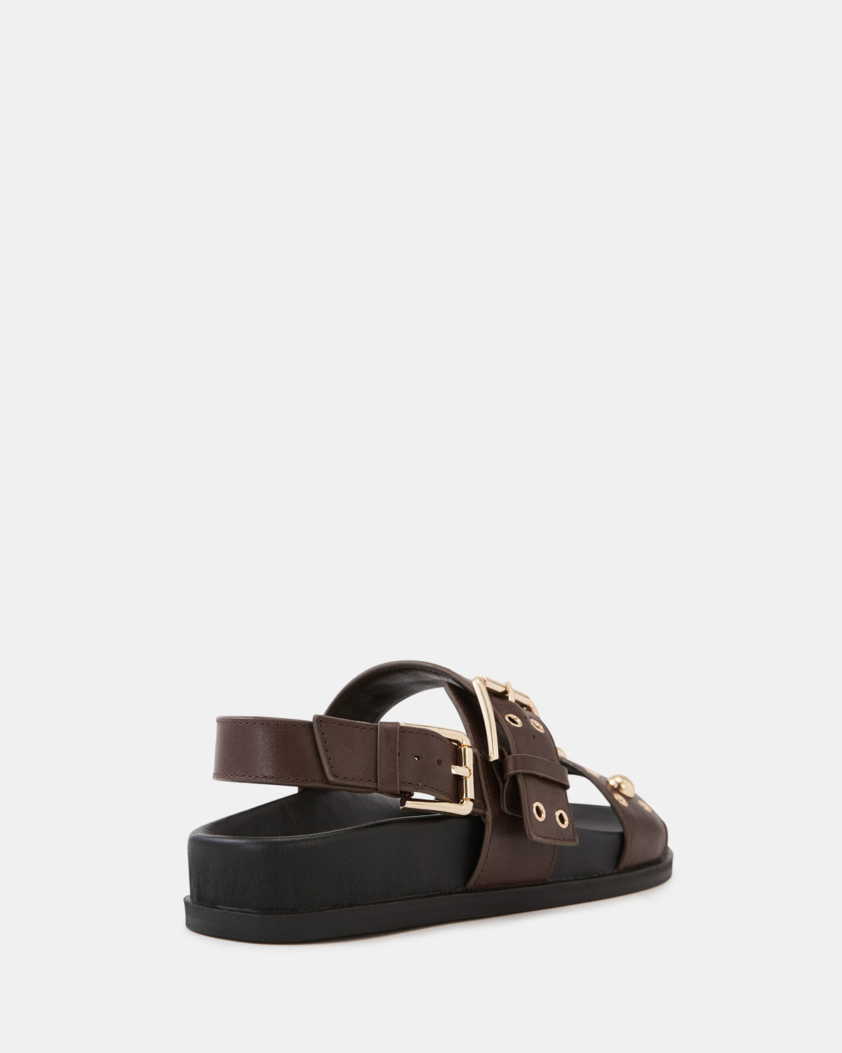 Fifi Flat Sandal Ebony Leather