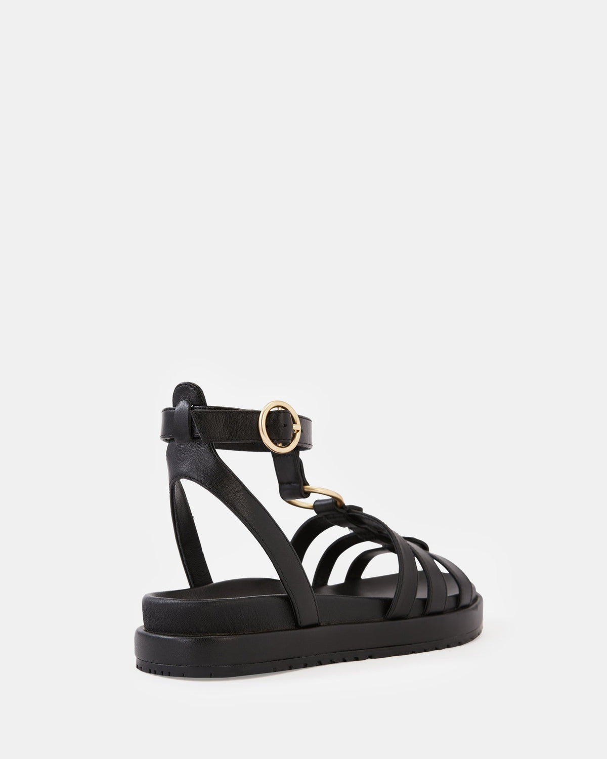 Bruna Footbed/Flatform Black Leather