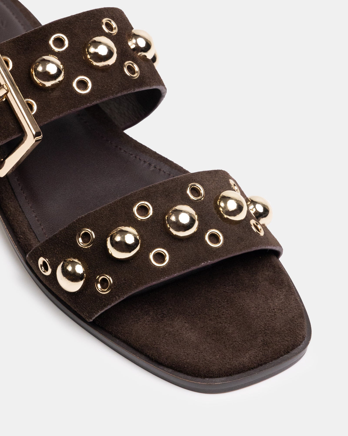 Dixee Flat Sandal Ebony Suede
