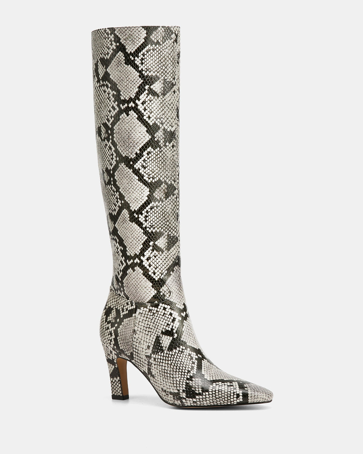 Louella Long Boots Ecru Multi Snake Emboss Leather