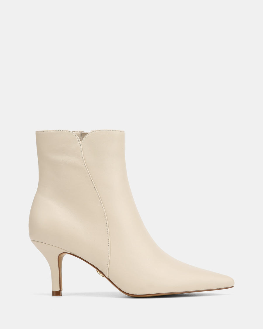 Tiara Ankle Boot Ecru Leather
