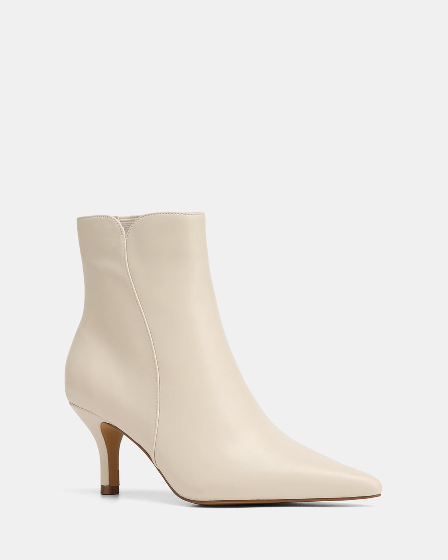 Tiara Ankle Boot Ecru Leather