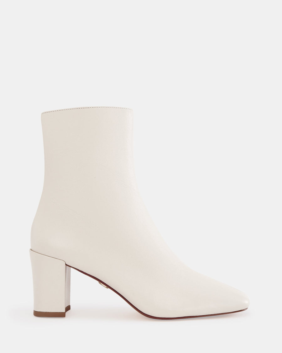Lena Ankle Boot Ecru Leather