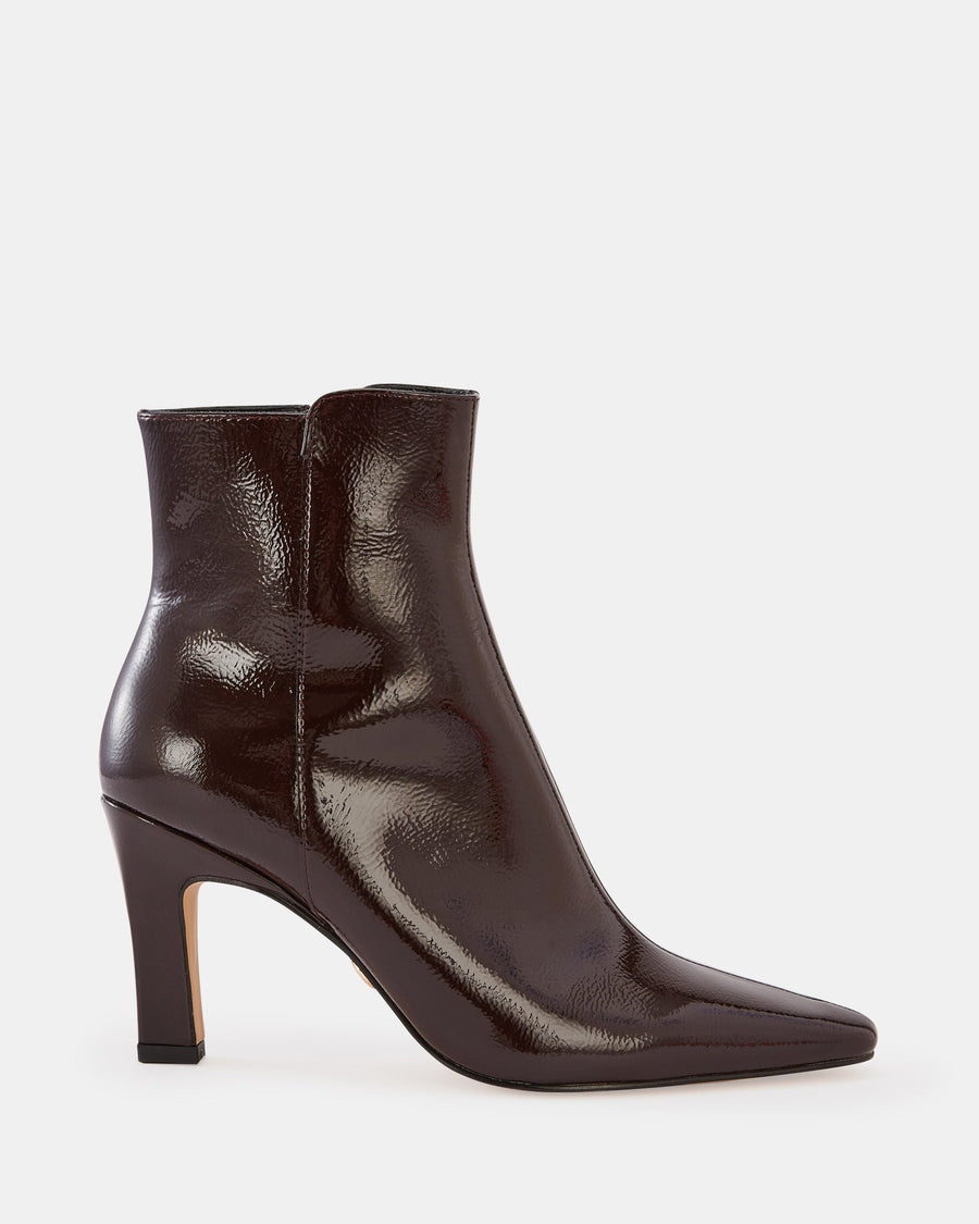 Loz Ankle Boot Plum Crinkle Patent