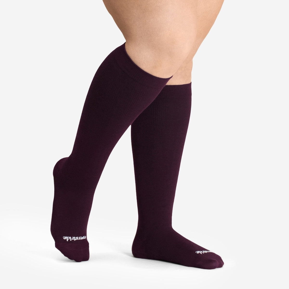 The Wide-Calf Bamboo Compression Sock in Deep Purple