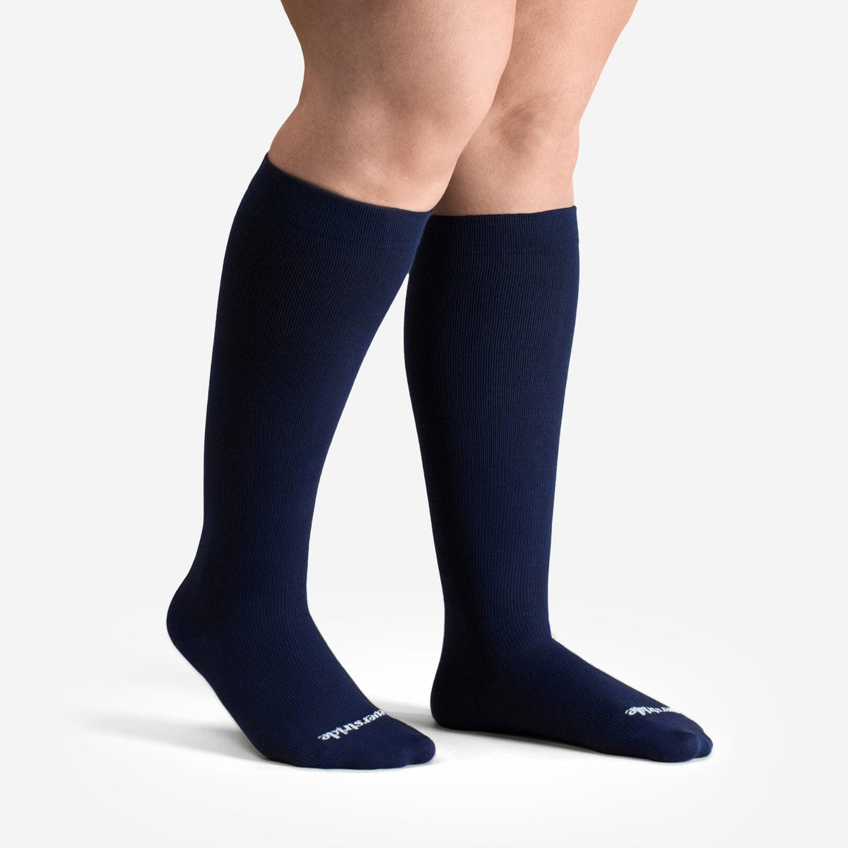 The Wide-Calf Bamboo Compression Sock in True Navy
