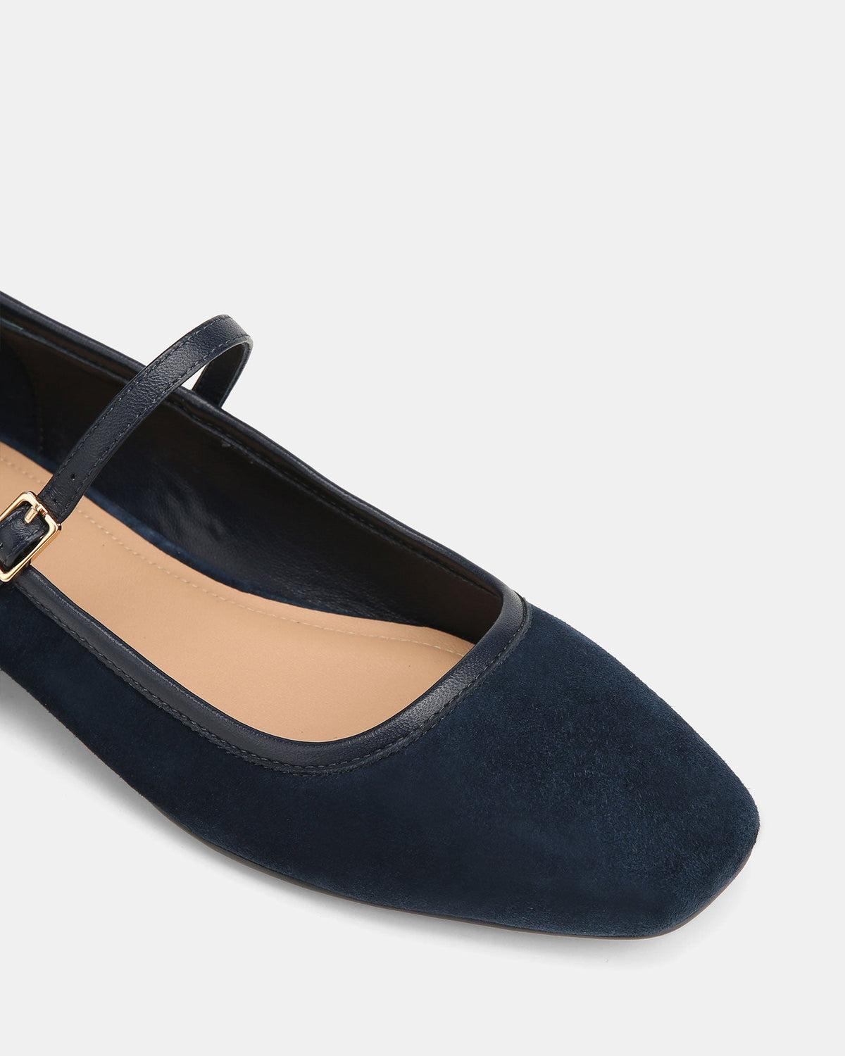 Aimee Casual Flats Navy Suede