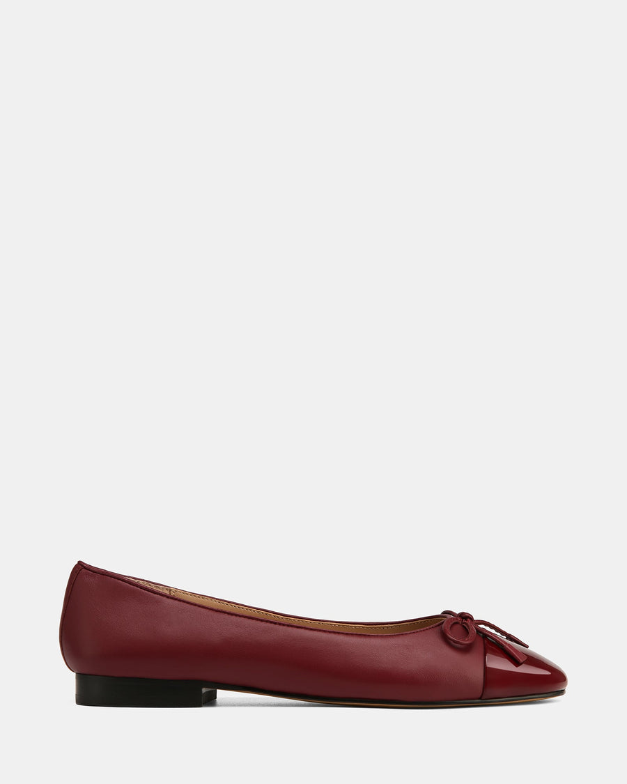 Amelia Casual Flats Wine Leather
