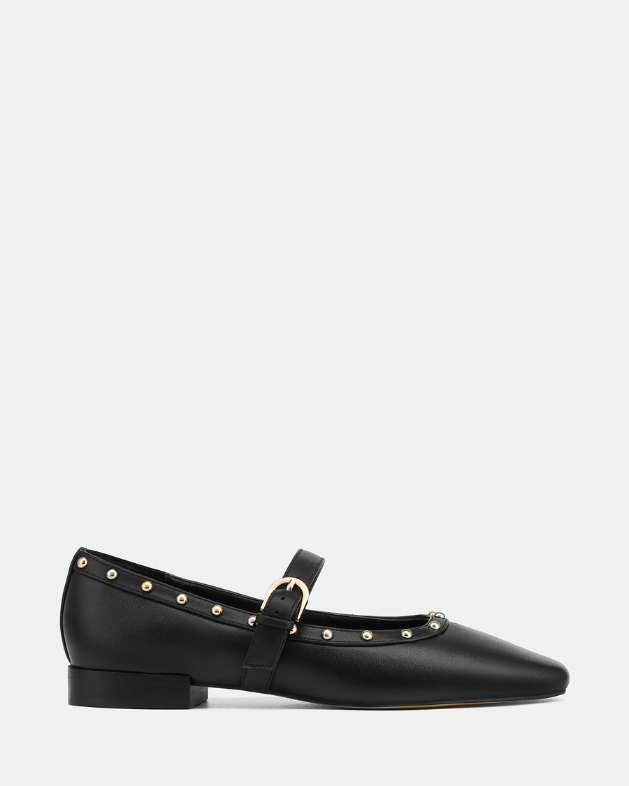 Bailey Casual Flats Black Leather