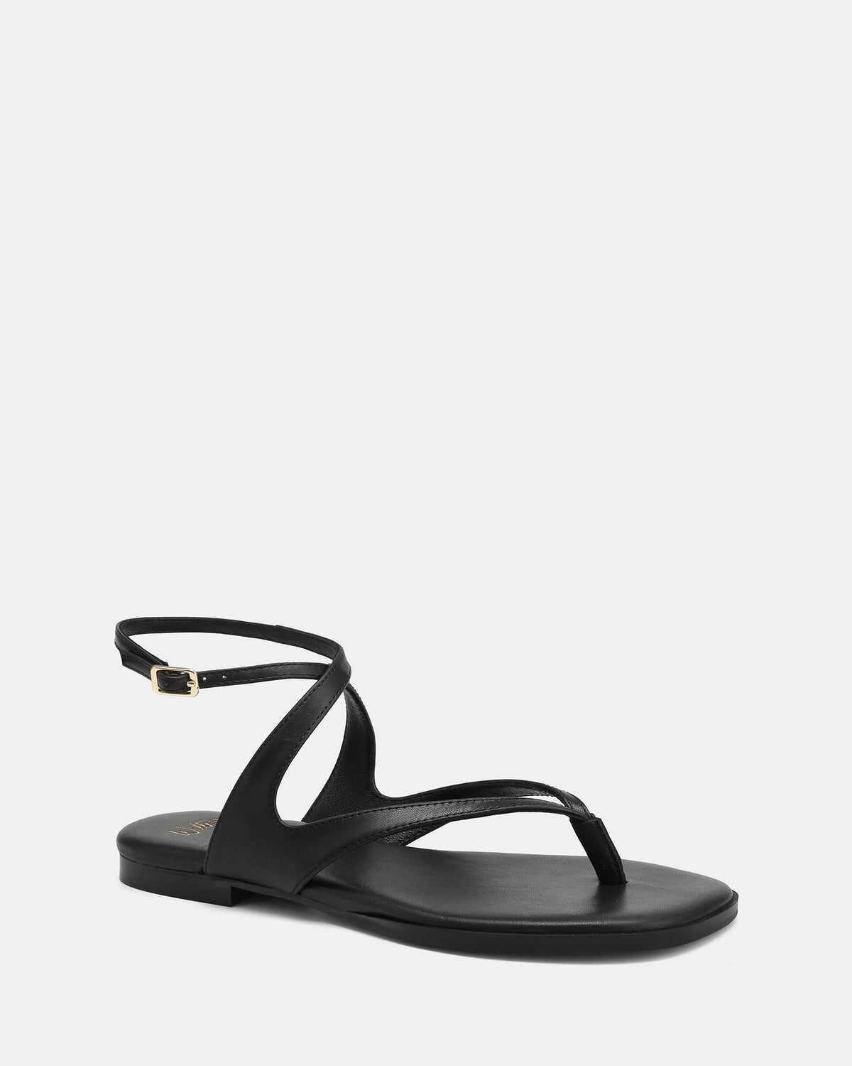Belle Thongs Black Leather