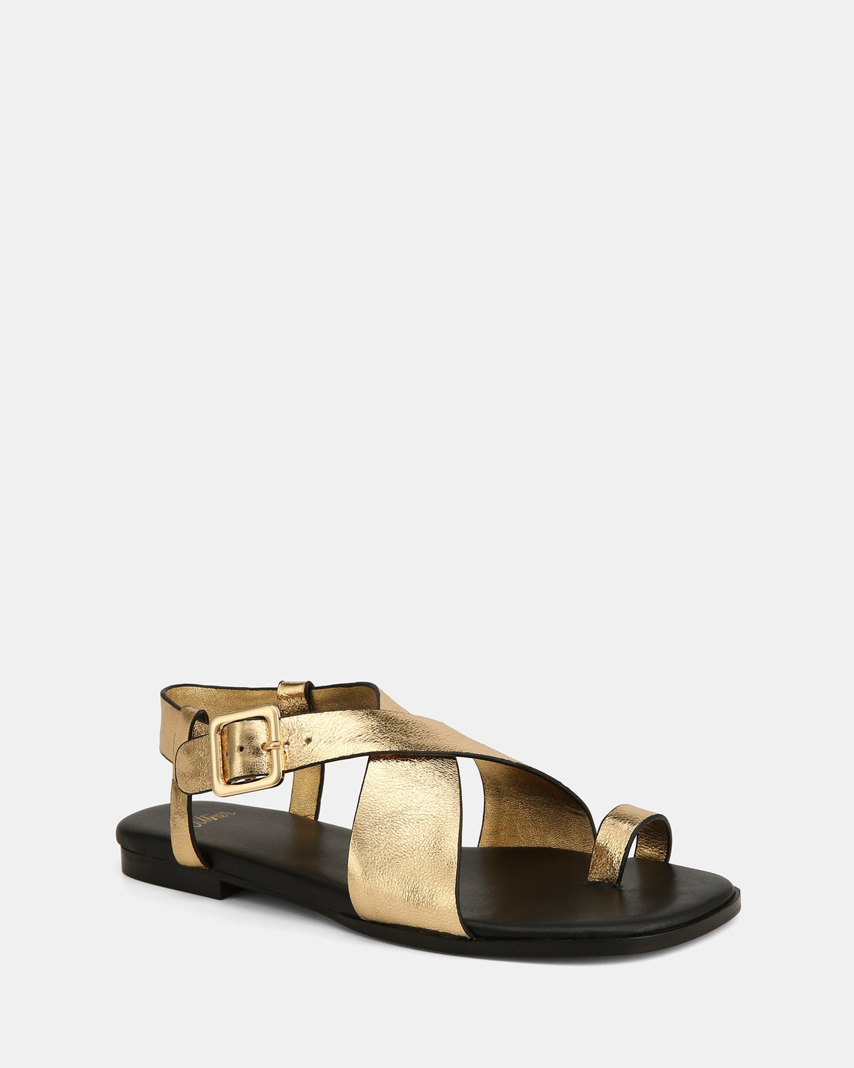 Bianca Flat Sandals Gold Leather