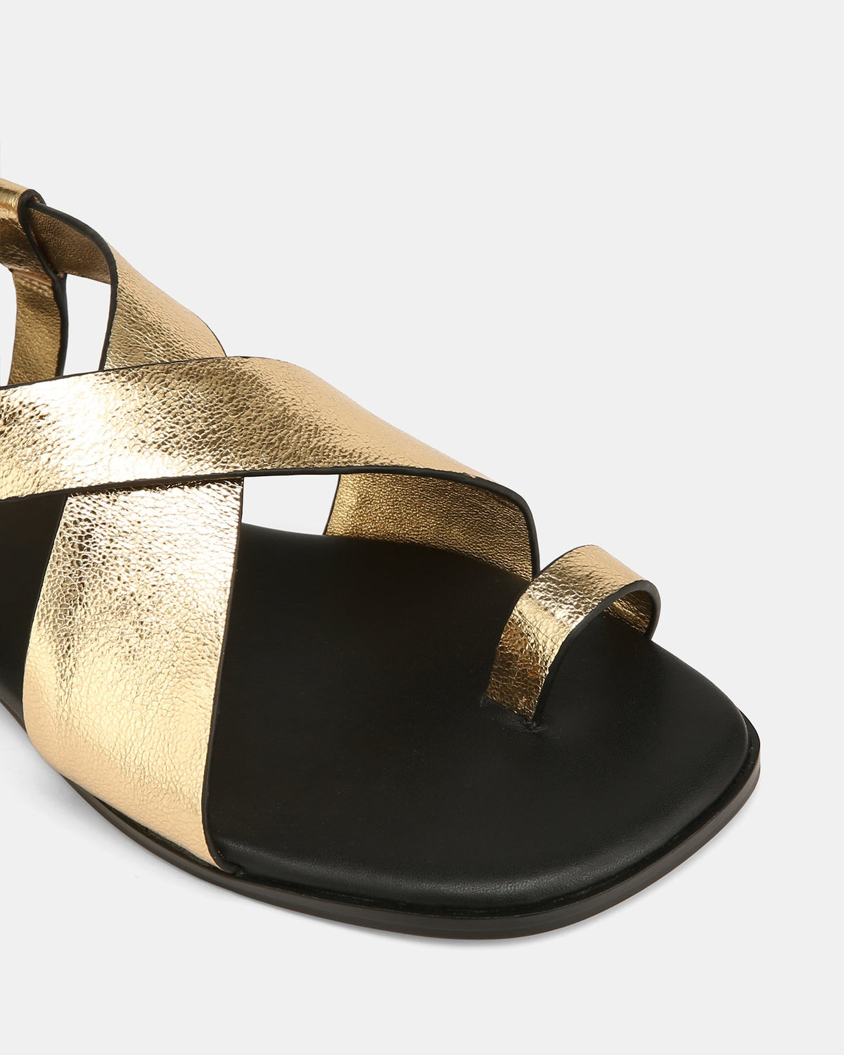 Bianca Flat Sandals Gold Leather