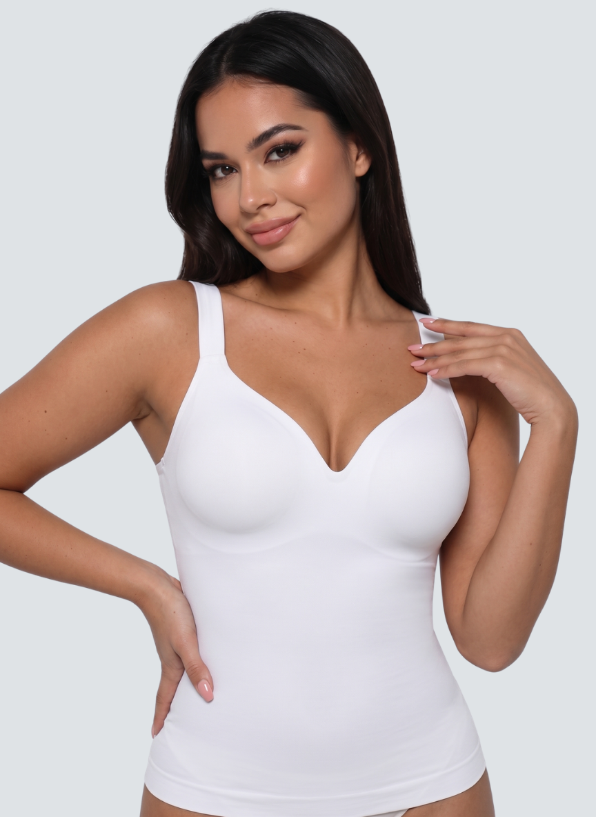 The Built-In Bra Shaping Cami in White