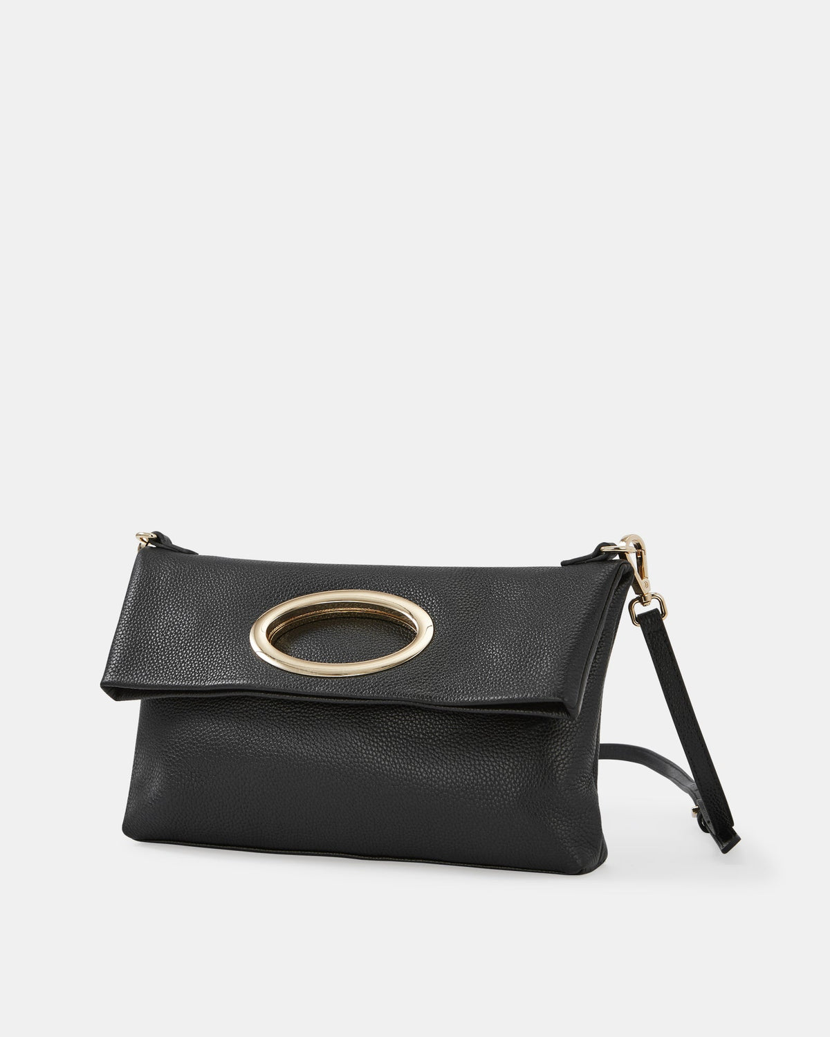Cecily Clutch Bag Black Leather