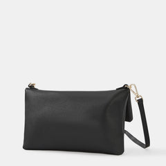 Cecily Clutch Bag Black Leather