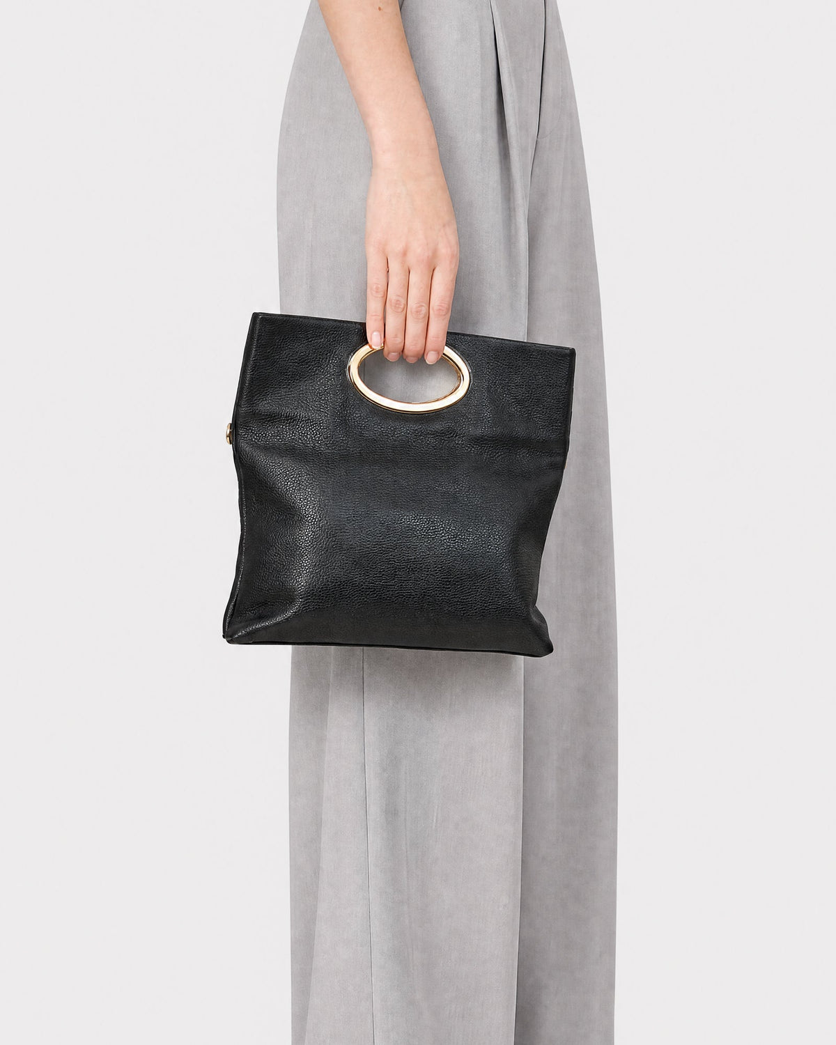 Cecily Clutch Bag Black Leather
