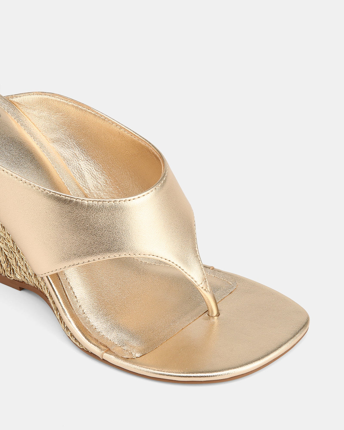 Violet Wedges Champagne Leather