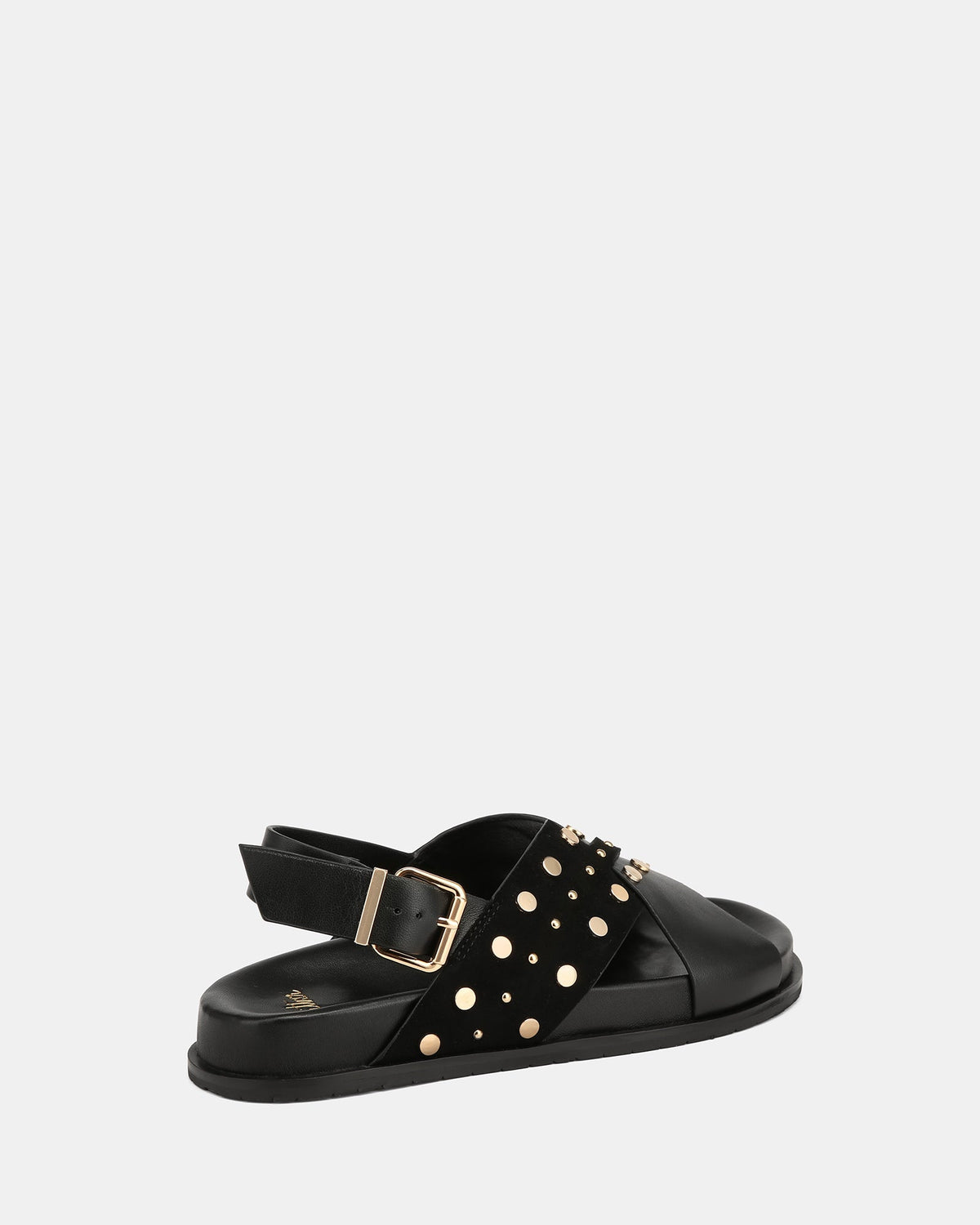 Cleo Flat Sandals Black Leather/Suede