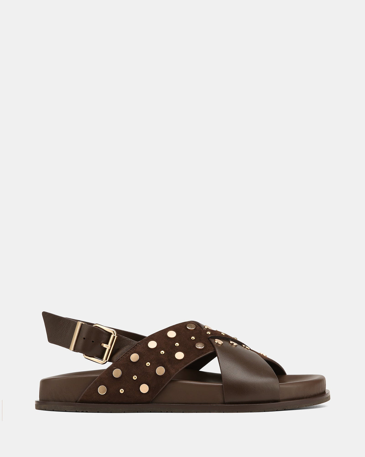 Cleo Flat Sandals Brown Leather/Suede