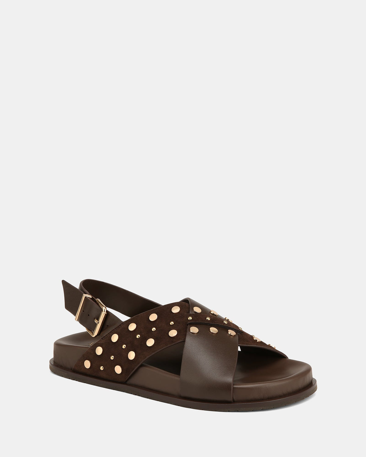 Cleo Flat Sandals Brown Leather/Suede