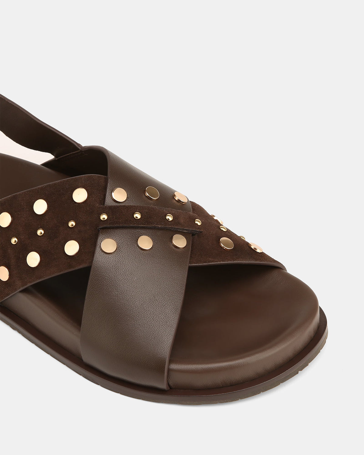 Cleo Flat Sandals Brown Leather/Suede
