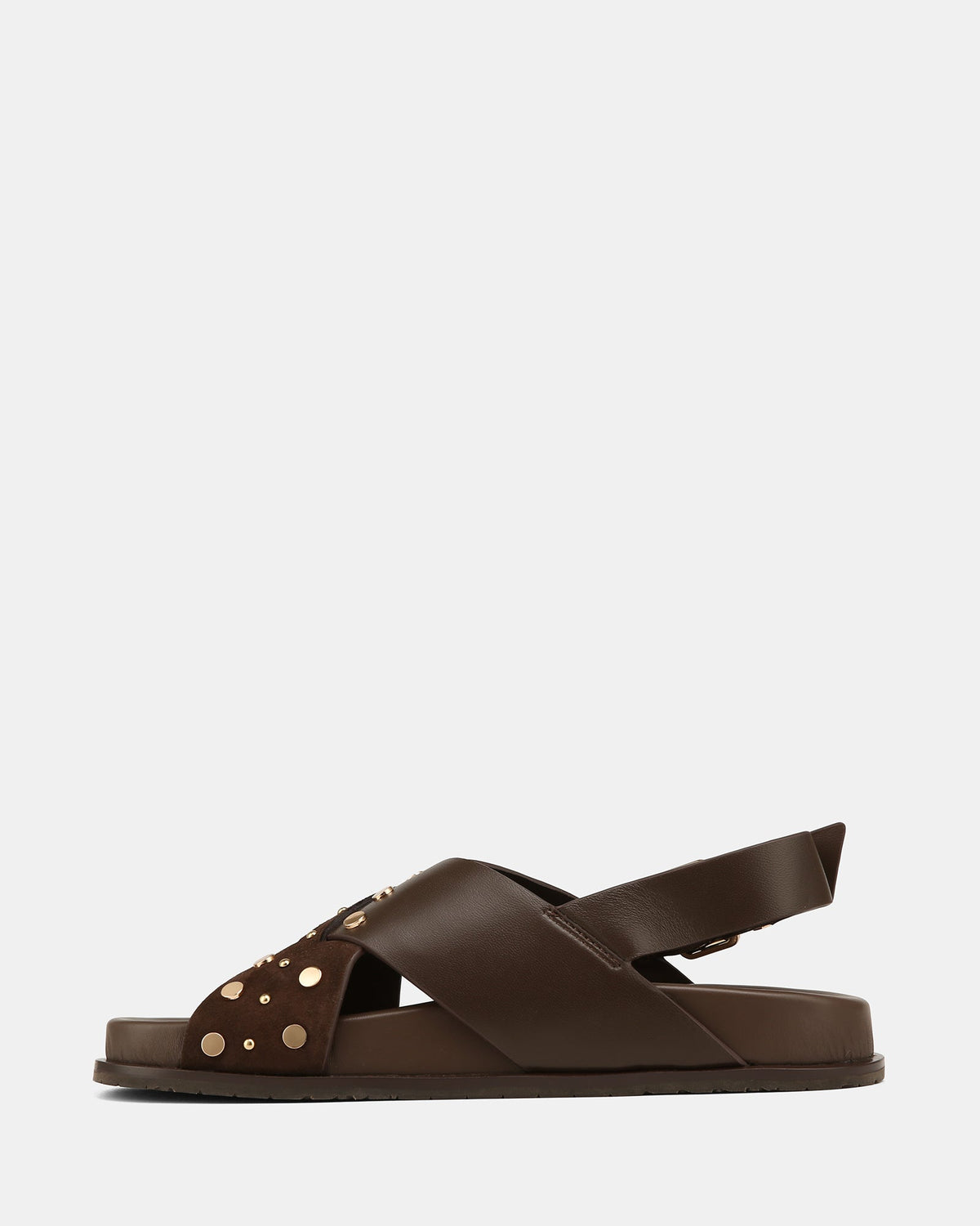 Cleo Flat Sandals Brown Leather/Suede