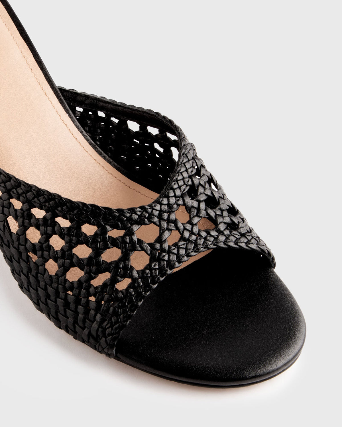 Carolina Wedges Black Woven Leather