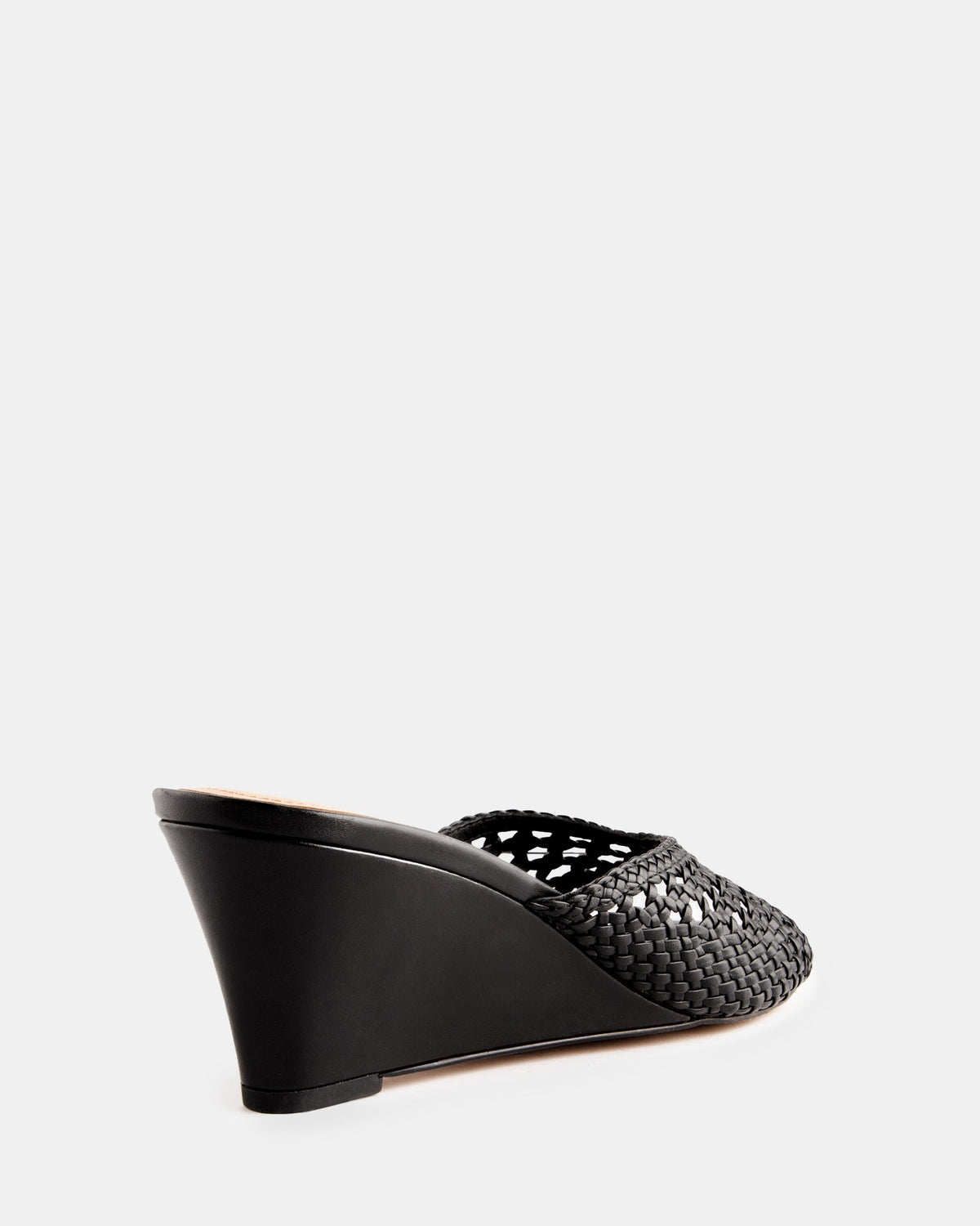 Carolina Wedges Black Woven Leather