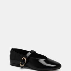 Dakota Casual Flats Black Crinkle Patent
