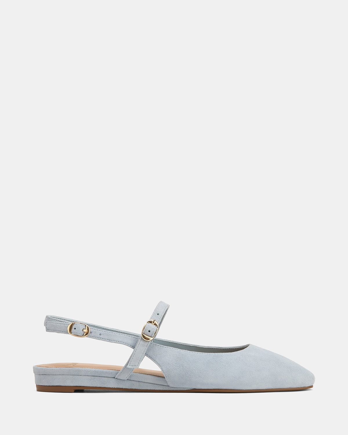Dallas Dress Flats Soft Blue Suede