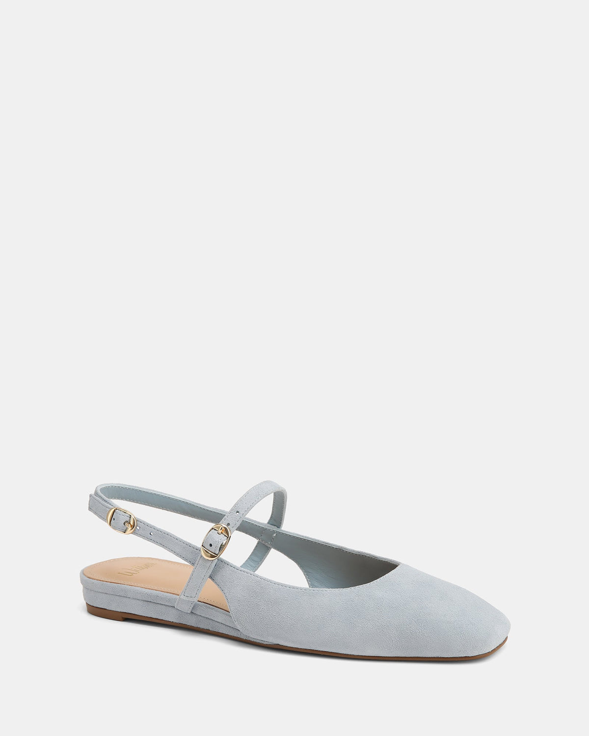 Dallas Dress Flats Soft Blue Suede