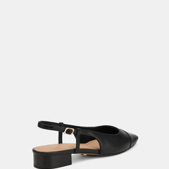 Dame Dress Flats Black Leather