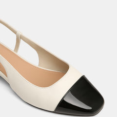 Dame Dress Flats Off White/Black